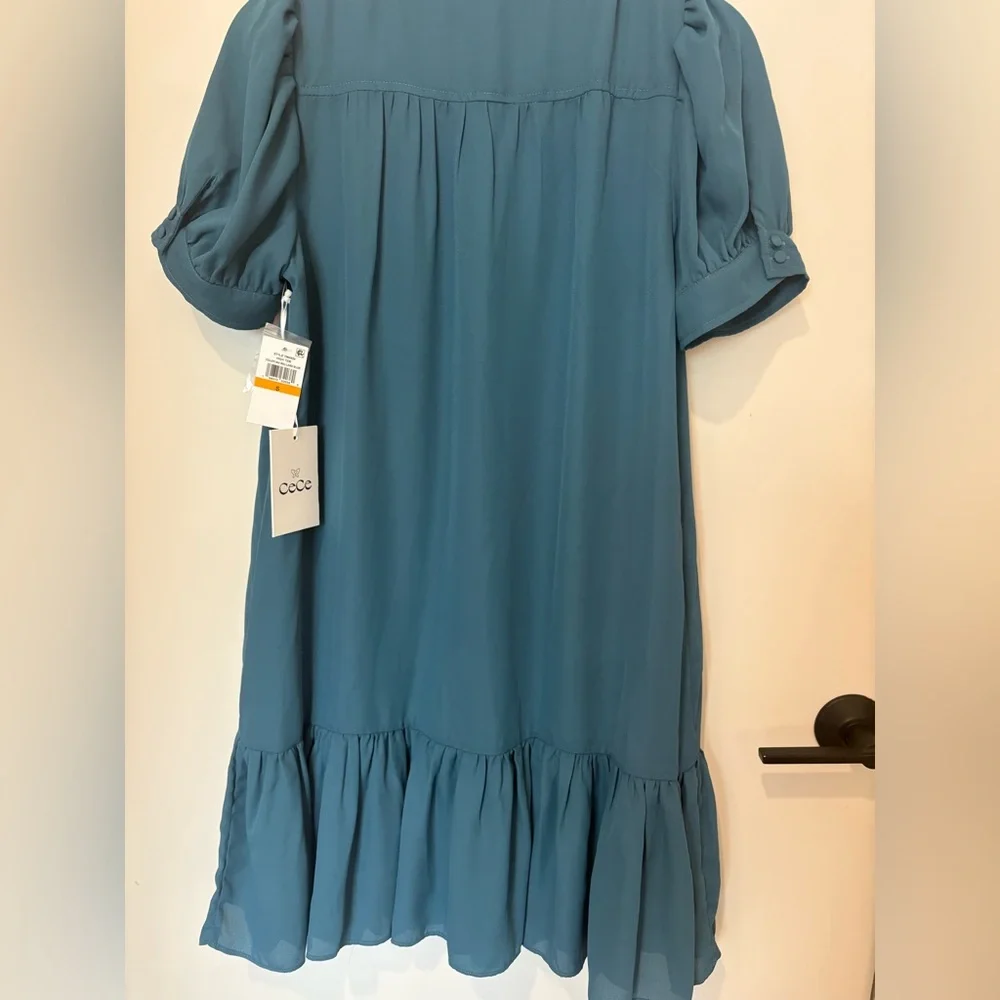 CeCe Teal Blue Mini Dress - Picture 9 of 10